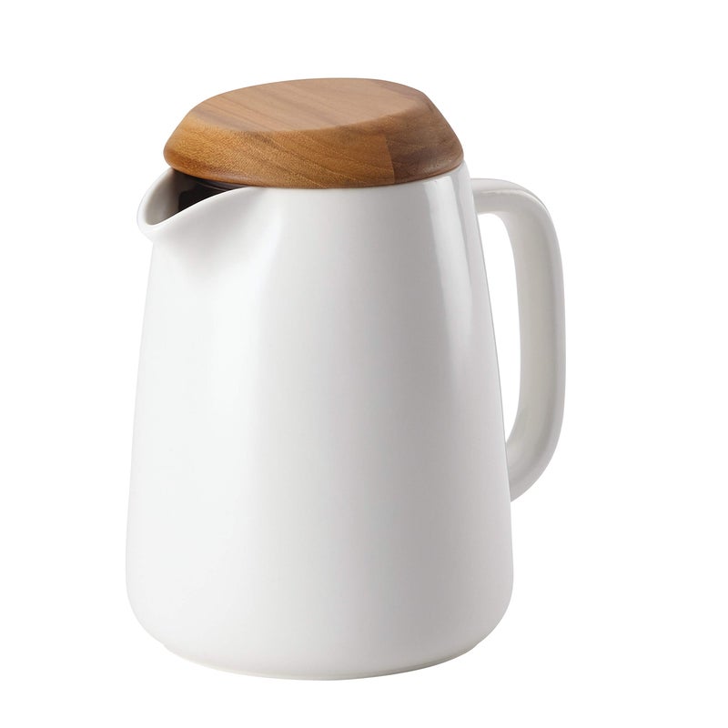BonJour Wayfarer Ceramic Coffee Pot - 34 Ounce, Matte White - Image 1